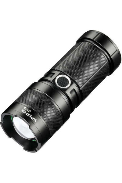 SUPERFIRE Επαναφορτιζόμενος Φακός LED IP34 Διπλής Λειτουργίας με Μέγιστη Φωτε...