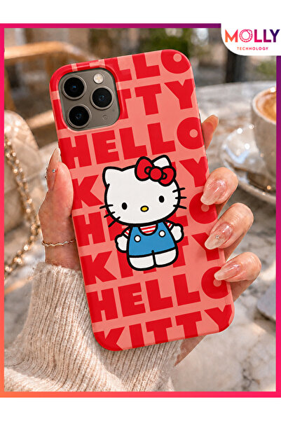 Molly iPhone 11 PRO MAX İçin Pamuk Şeker Hello Kitty Desenli Silikon Kılıf