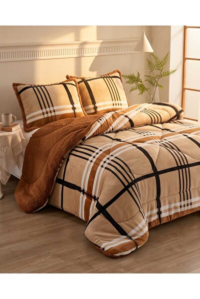 Bella Home Osotto Çift Kişilik Comforter PELUŞ Yorgan Seti | 220x240 cm | Yum...