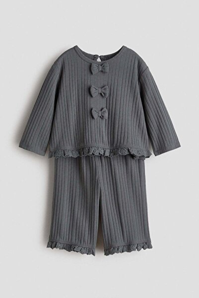 H&M 2-piece knitted bow-detail set