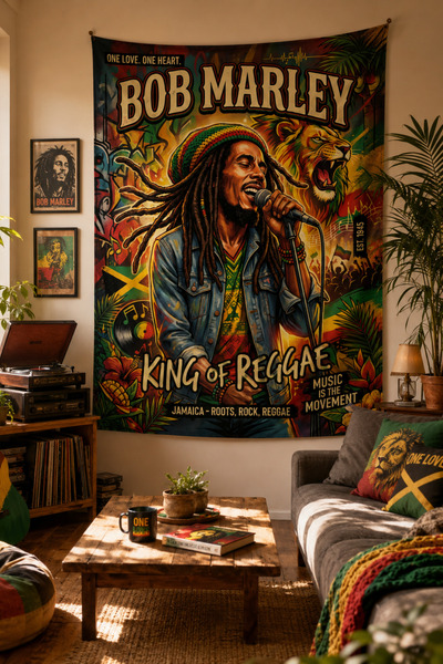 Vagonik Bob Marley zidni platneni banner od debele tkanine
