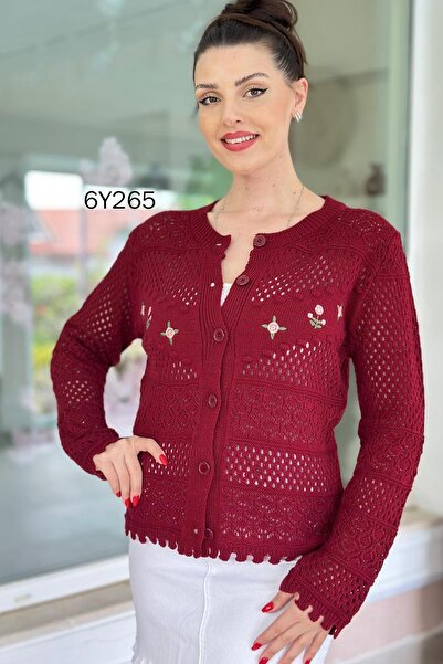 İnce Topuk Embroidered Knitwear Cardigan 6Y265