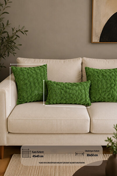 Mislina Home غطاء وسادة مزخرف بوهيمي، غطاء وسادة أخضر عرقي Dsn