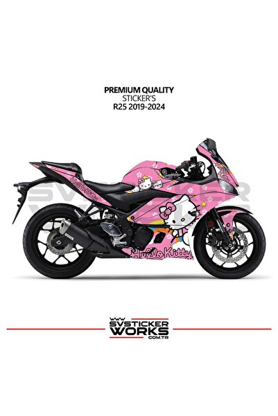 ARONA YAMAHA R25 Hello Kitty Kaplama Sticker Motor Kaplama Modeli Hazır Kit 2...