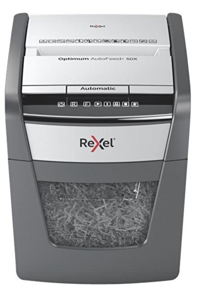 Rexel Optimum AutoFeed+ 50X Automatic Shredder, P4 Cross-Cut, 50 Sheets, 20L,...