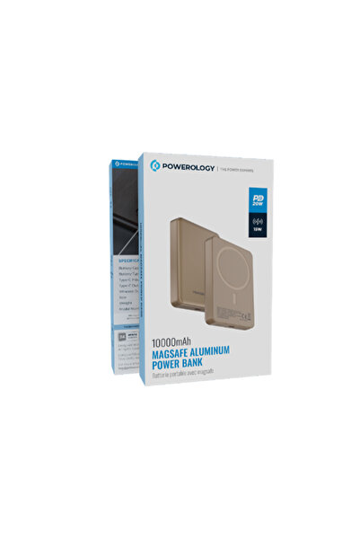 Powerology Spetelli 10000mAh Magsafe Aluminum Power Bank PD 20W Dessert Titanium
