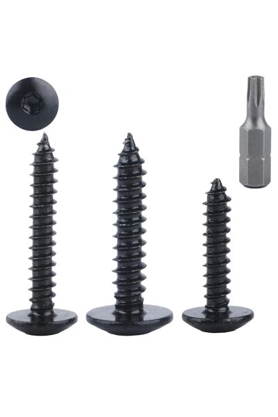 OEM Винтове за ламарина самонарезни Torx с плоска глава – черни M3.9x25mm