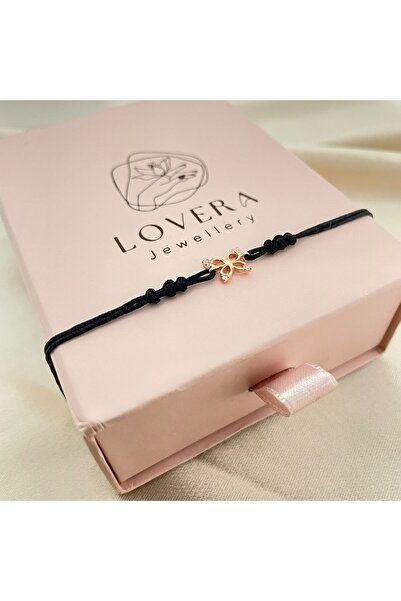 Lovera Jewellery 925 Ayar Gümüş Sertifikalı Rose Renk Kelebekli Şans ve Sevgi...
