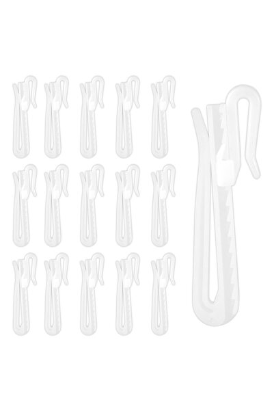 NQEUEPN 80 cârlige de plastic pentru perdea, reglabile, cu prindere prin clem...