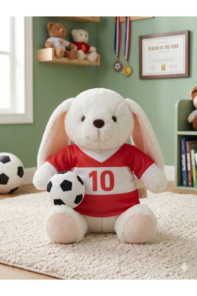 TIGOES Fan Plush Rabbit Toy - Red and White Sportsman's Jersey Number 10 Plus...
