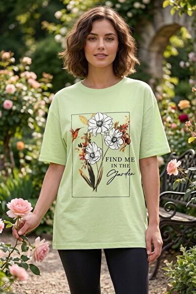 TOFİSA Printed Short Sleeve Tunic - 1309-Mint