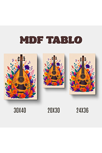ZERYA Muzički instrumenti UD motiv dizajniran za zid, dekorativni MDF drveni ...
