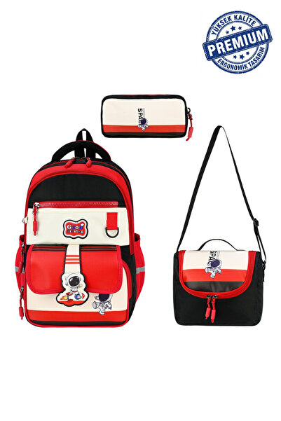 Speedy Bags حقيبة ظهر مدرسية ابتدائية فاخرة للأولاد بتصميم رائد فضاء مع حافظة...