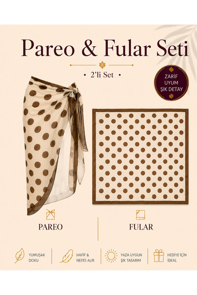 tarzınısec Choose Your Style Premium Brown Polka Dot 2-Piece Slit Tie-Up Pare...