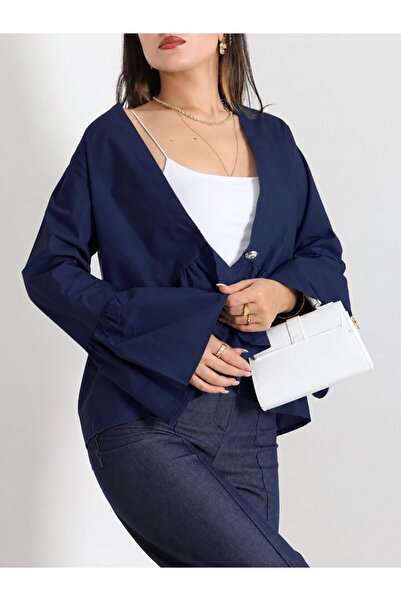 GOOD&DESS Poplin Buttoned Shirt Jacket