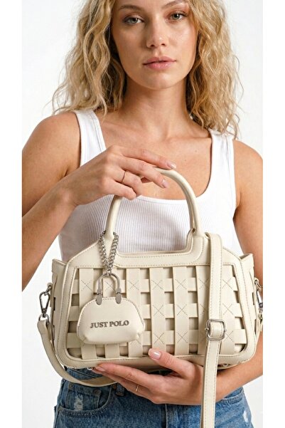 Just Polo Premium Knitted Lusque Handbag with Chain Detail, Stylish Daily Bag