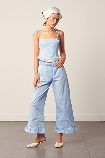 Beyyoglu 100% Cotton Wide Leg Trousers