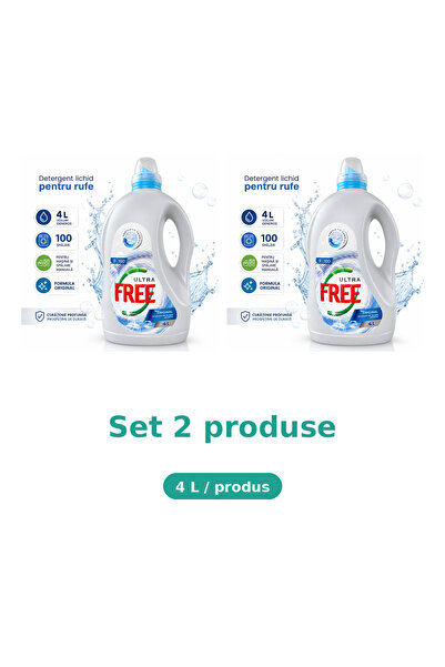 FREE Bax 2 Pachete Detergent de rufe Ultra Original cu gel, 100 spalari, 4L, ...