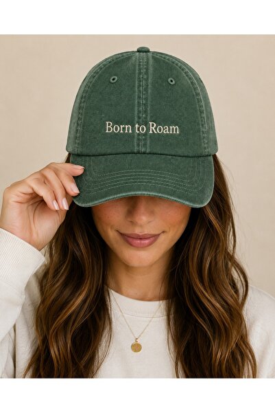 WeavedCo Born to Roam Embroidered Vintage Washed Cap Hat
