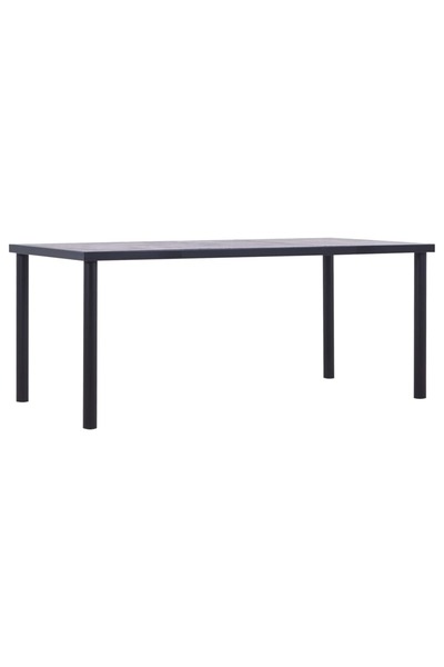 vidaxl Masă de bucătărie, negru & gri beton, 180 x 90 x 75 cm, MDF