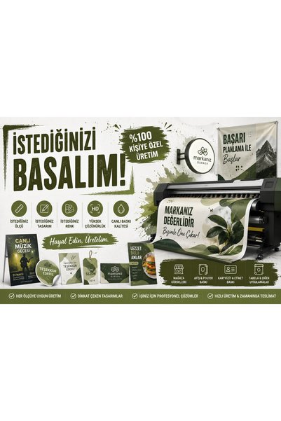 lagun reklam SİZ GÖNDERİN BİZ BASALIM Vinil - Branda - Afiş - Pankart 100 x 300 cm