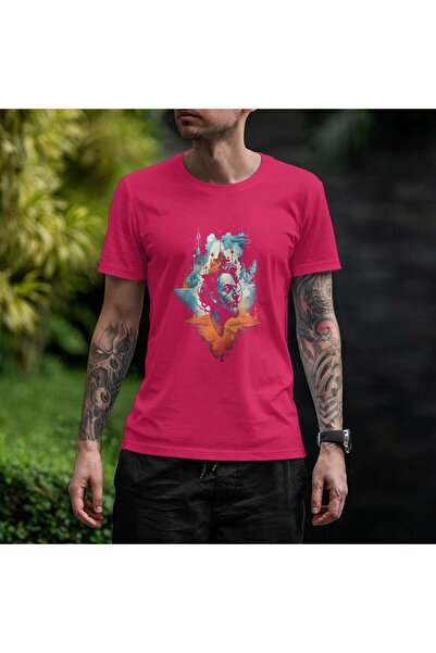 iLovePrints Surrealistic Abstract Art with Man's Portrait Tshirt