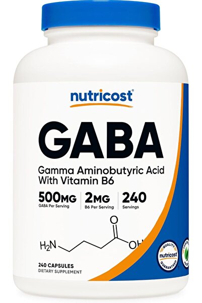 Nutricost حمض جاما أمينوبوتيريك (GABA) + فيتامين B6، 500 ملغ لكل جرعة، 240 كب...