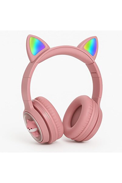 Generic Cat Ear Stereo Headset with RGB LED Lights – Wireless/Wired Over-Ear ...