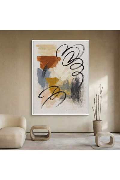 Afkar modern Modern Abstract Wall Art Canvas Painting - Luxury Contemporary S...