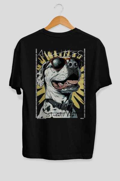 Ankhises Μπλουζάκι  "For Dog Lovers " με στάμπα 54 σκυλιών στην πλάτη, μαύρο,...