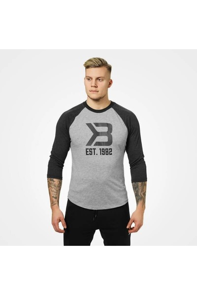 BETTER BODIES Mens Baseball Tee - Grey Melange-Anthracite