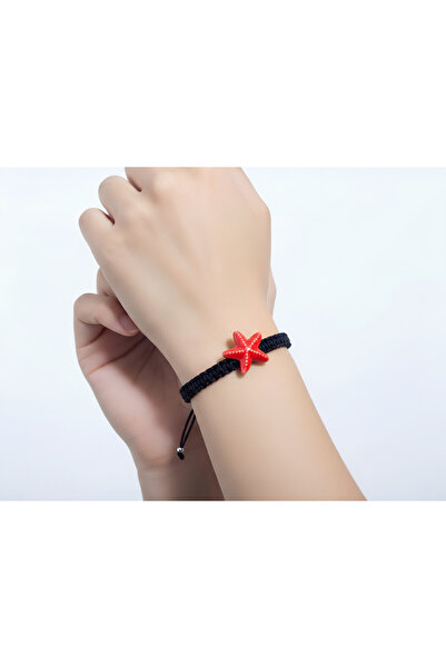 Tasarım Starfish Macrame Bracelet (Burgundy)