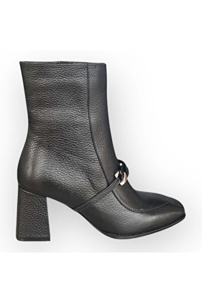 Hayati Arman Women's Genuine Leather Zippered Blunt Toe Buckle Detailed Thick...