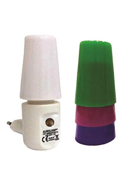 EUROLAMP Φωτάκι νυκτός με φωτοκύτταρο, LED, 1W=10W, 2700K(Θερμό Λευκό), 4 Χρώ...