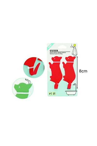 idei Set 2 Cârlige Adezive din Metal, Formă Câine, 8 cm, Capacitate 2,0 kg, P...