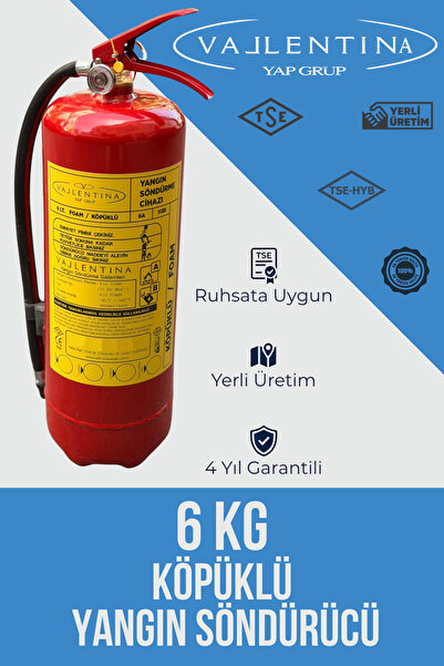 VALLENTİNA 6 KG KÖPÜKLÜ YANGIN SÖNDÜRME CİHAZI TSE-HYB/CE BELGELİ(RUHSATA UYGUN)
