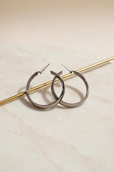 bacc Anthracite hoop earrings