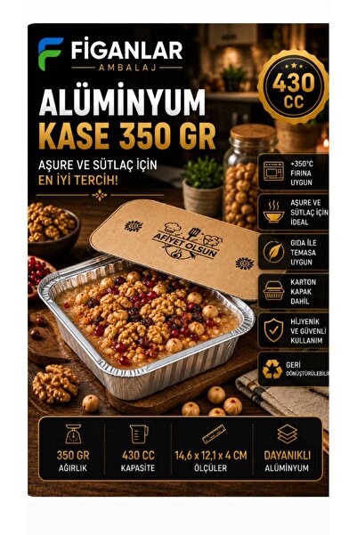 figanlar ambalaj Alüminyum Kase 350 Gr 430 cc Karton Kapaklı Aşure Sütlaç Tat...