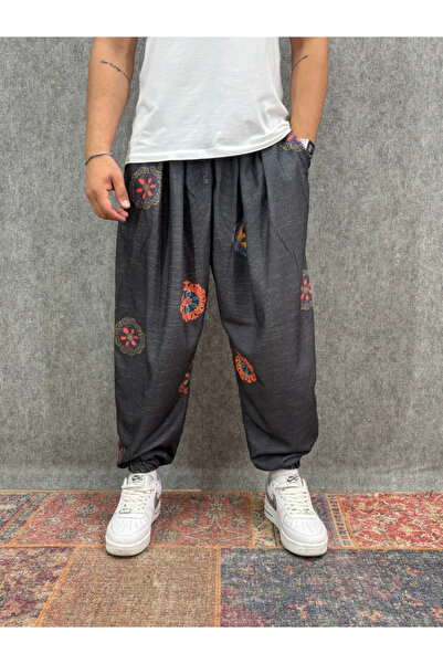 FıttingRoom Elastic Waist Pleated Patterned Half-Shalwar