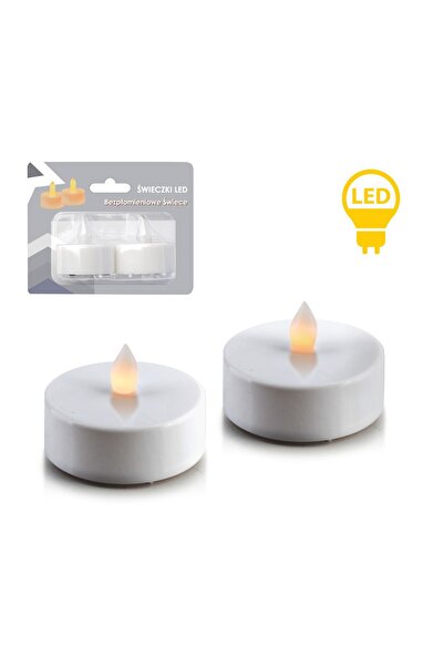 MONDEX Lumânări LED tip pastilă din plastic IDALIA Standard Alb Cald Pachet de 2