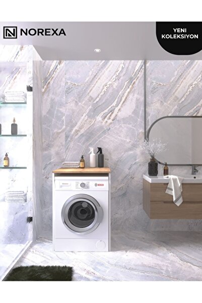 NOREXA Çamaşır Makinesi Üstü Dolap ve Tezgah - Banyo Düzenleyici Raf - Modern...