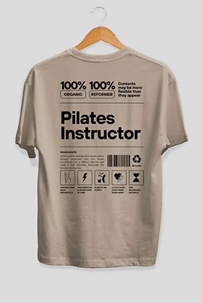 Ankhises Tricou bej cu imprimeu la spate, supradimensionat, pentru instructor...