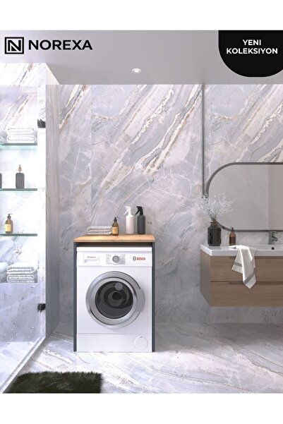 NOREXA Çamaşır Makinesi Üstü Dolap ve Tezgah - Modern Banyo Düzenleyici Raf