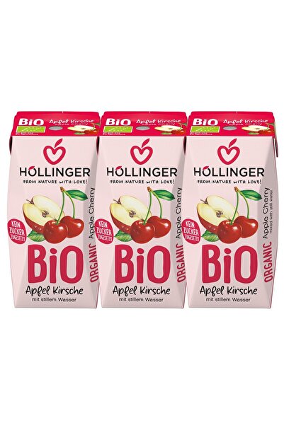 Hollinger Nectar de mere si cirese cu pai 3x200ml,