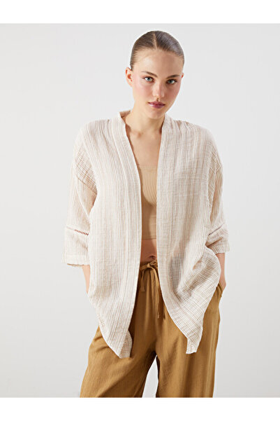 LC Waikiki I Shawl Roba Collar Textured Loose Fit Muslin Women's Kimono from ...