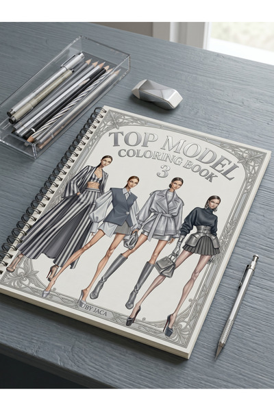 JACA Top Model 3 Çocuk Yetişkin Boyama Kitabı