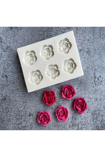 MARJAN AQIQ Rose Flower Silicone Mold, 6 Cavities for Candle Making, Chocolat...