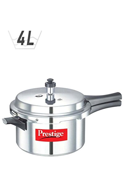 Prestige Popular Aluminium Pressure Cooker with Precision Weight Valve Silver...
