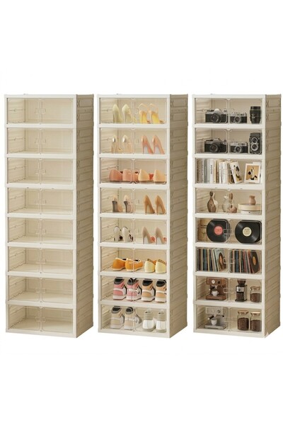 NO BRAND Organizator modular pentru incaltaminte, Pantofar pliabil cu usi tra...