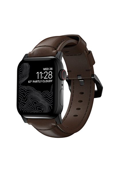 Nomad Curea tradițională din piele pentru Apple Watch 42/44/45/49mm, Maro